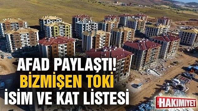 AFAD listeyi yayımladı