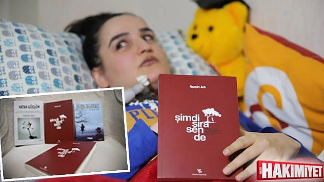 Üç makineye bağlı yaşayan Nurçin, tek parmağı ile 3'üncü kitabını çıkardı