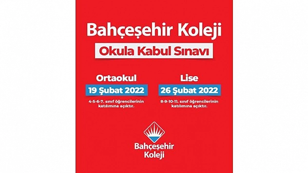 Bahçeşehir Koleji Okula Kabul Sınavı Başvuruları Başladı