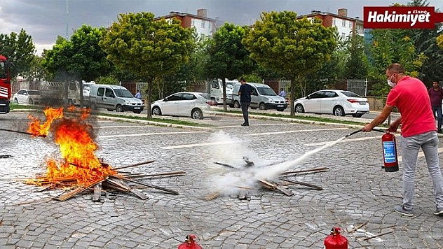 Belediyeden Güvenlik Personeline Yangın Eğitimi
