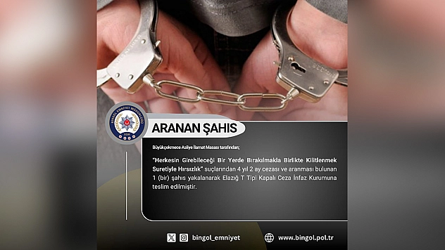 Bingöl'de arama kaydı bulunan 4 kişi yakalandı