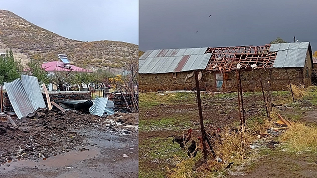 Bingöl'de fırtına çatıları uçurdu