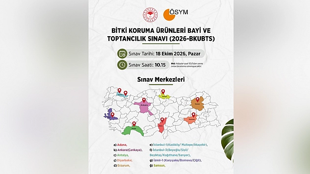 Bitki koruma ürünleri sınavı'nın tarihi belli oldu