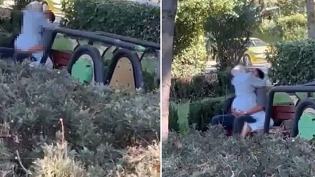 Çocuk parkındaki uygunsuz görüntüler tepki topladı