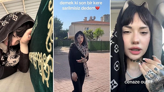 Dedesinin tabutunun başında video çeken TikToker tepki çekti