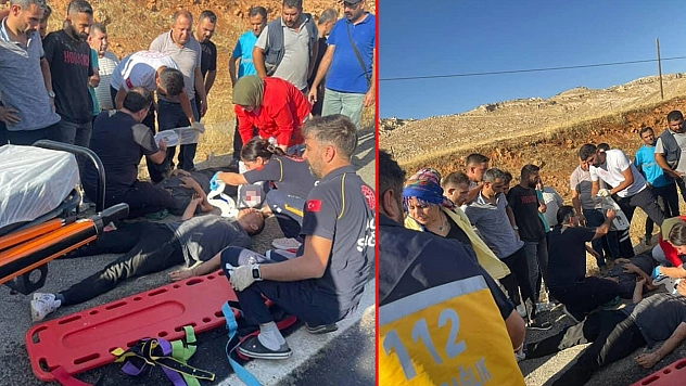 Diyarbakır'da aracın tekeri patladı: Baba ve oğlu yaralı