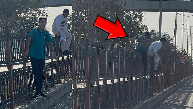 Diyarbakır'da öğrencilerin tehlikeli yol geçişi