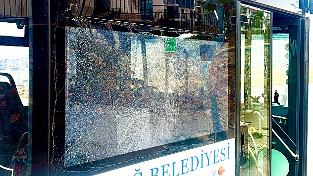 Elazığ'da 65 yaşındaki yolcu, otobüsün camını bastonuyla kırdı