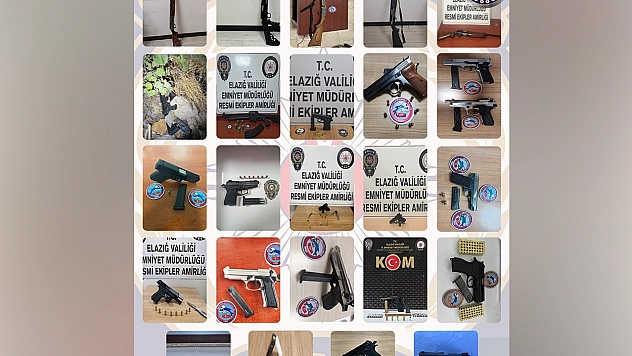 Elazığ'da 95 hükümlü yakalandı, 54 ruhsatsız silah ele geçirildi