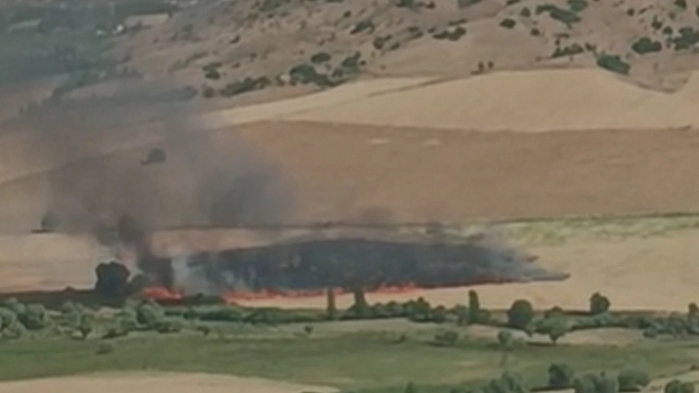 Elazığ'da arazi yangını!
