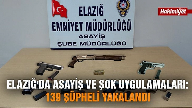 Elazığ'da Asayiş ve Şok Uygulamaları: 139 Şüpheli Yakalandı