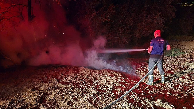 Elazığ'da bahçede yangın çıktı