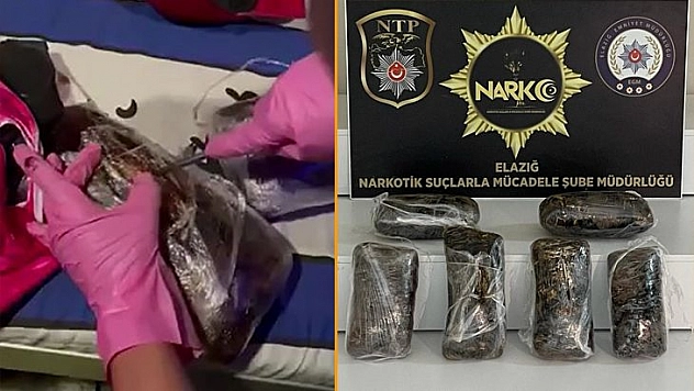 Elazığ'da detektör köpek Nina geçit vermedi: 7 kilo uyuşturucu ele geçirildi