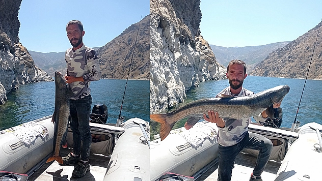 Elazığ'da dev balık ağa takıldı
