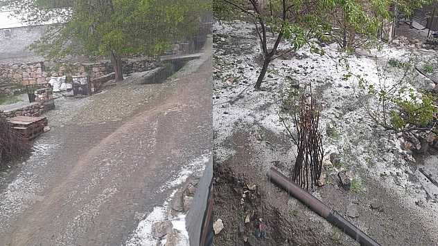 Elazığ'da dolu etkili oldu
