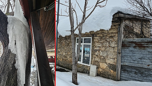 Elazığ'da dondurucu soğuk: Tarihi Harput'ta buz sarkıtları oluştu