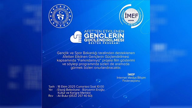 Elazığ'da gençlere yönelik 'Afetten etkilenen gençlerin güçlendirilmesi' etkinliği düzenlenecek