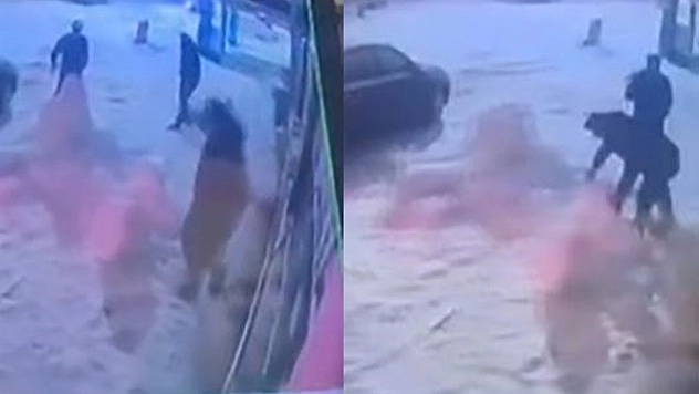 Elazığ'da kardan adama ilginç saldırı: Tekmelediler, kafa attılar