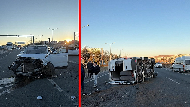 Elazığ'da kırmızı ışık ihlali kaza getirdi: 2 Yaralı