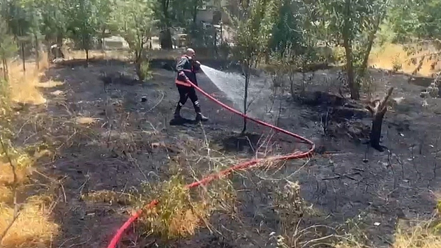 Elazığ'da korkutan bahçe yangını