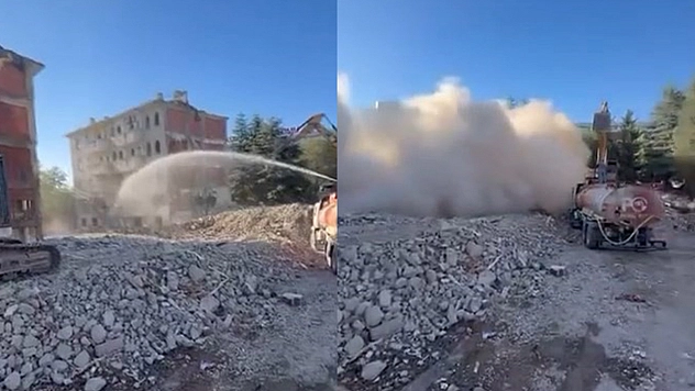 Elazığ'da korna sesi ile bina yıkıldı