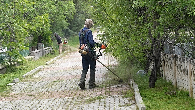 Elazığ'da Kurban Bayramı öncesinde, mezarlıklarda temizlik çalışmaları sürüyor