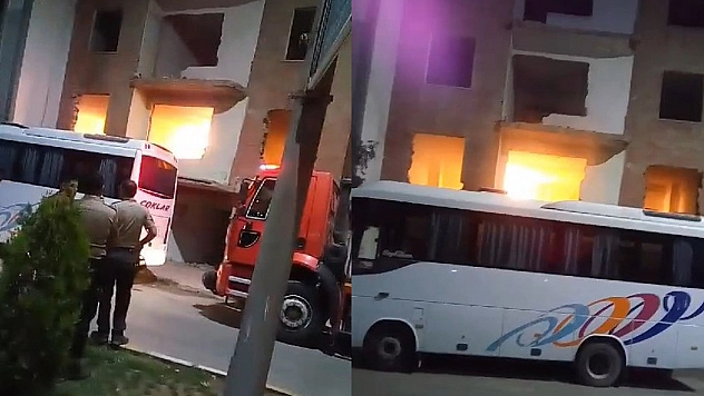 Elazığ'da Metruk Bina Yangını