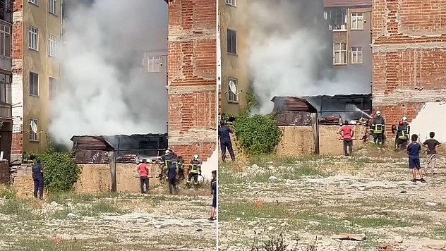 Elazığ'da odunluk yangını!