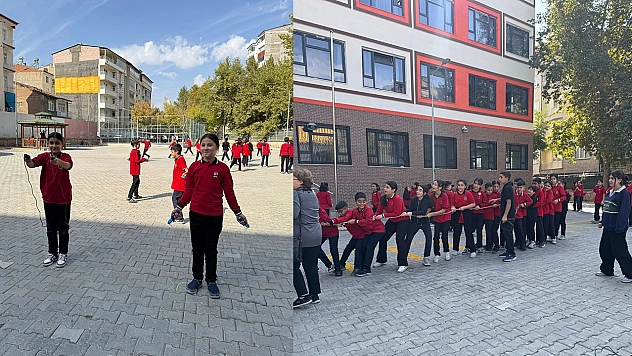 Elazığ'da öğrenciler geleneksel oyunlar ile eğleniyor