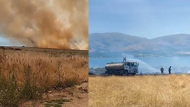 Elazığ'da otluk alanda çıkan yangın korkuttu