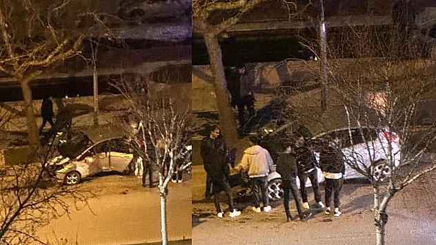 Elazığ'da Otomobil Aydınlatma  Direğine Çarptı