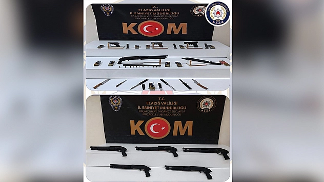 Elazığ'da silah operasyonu: Çok sayıda ruhsatsız silah ele geçirildi