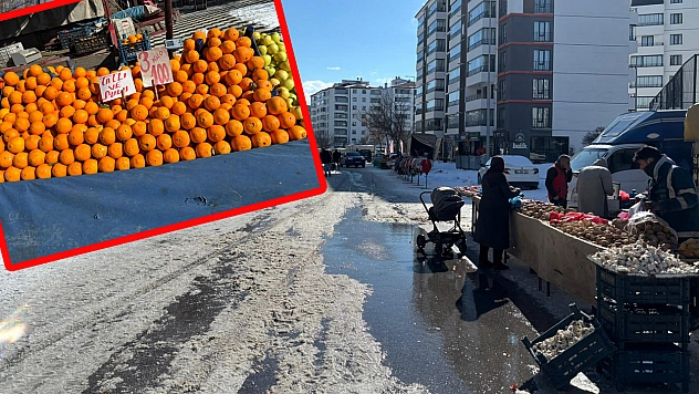 Elazığ'da soğuk ve rüzgara rağmen pazar kuruldu, fiyatlar sabit kaldı