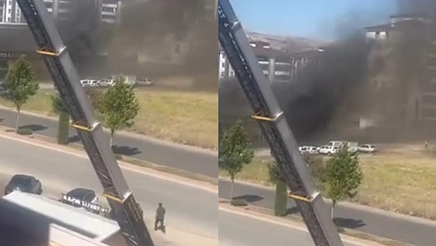 Elazığ'da tamiri yapılan araç yandı!