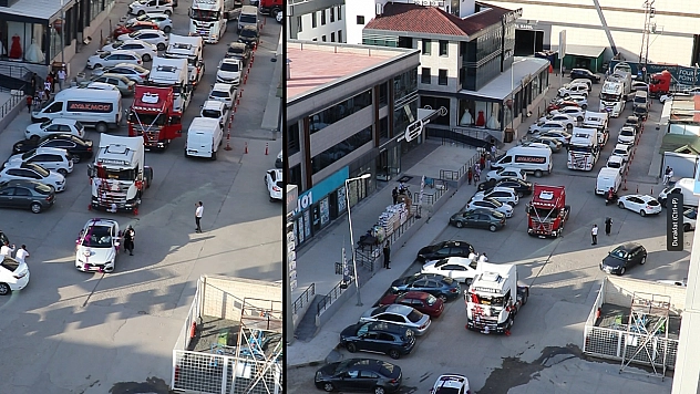 Elazığ'da tır şoförü damattan kendi mesleğine yakışır konvoy