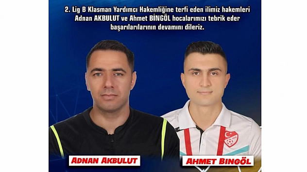 Elazığ'dan iki hakem B Klasman'a terfi etti