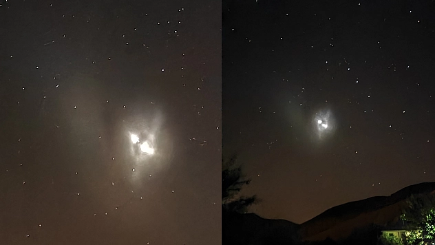 Elazığ gecesinde gizemli ışık hüzmesi