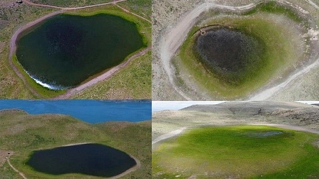 Elazığ'ın 2 bin rakımdaki kalp gölü Bervi kurudu, hayvanlara otlak oldu