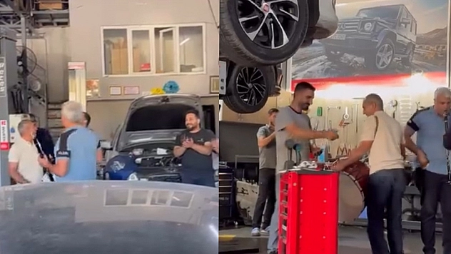 Elazığ Oto Sanayisi'nde bayram havası: Aracını davul zurnayla teslim aldı