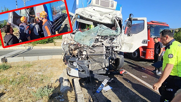 Elazığ tırlar çarpıştı: 1 yaralı
