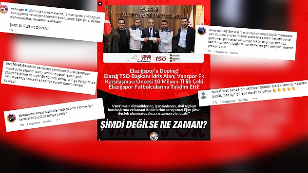 Elazığspor'a verilen 10 Milyon TL'lik çek Van'ın moralini bozdu