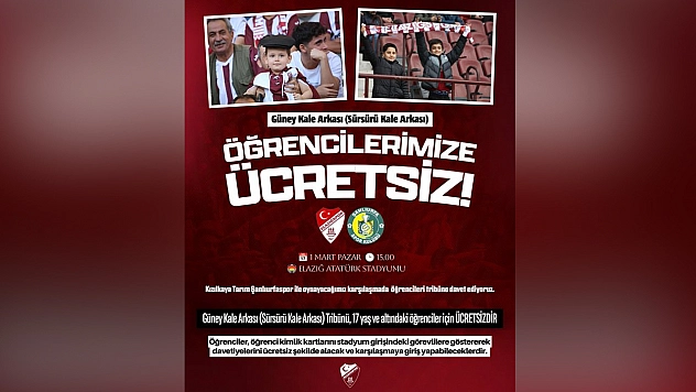 Elazığspor'dan gençlere ücretsiz tribün daveti