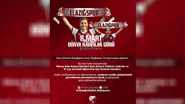 Elazığspor'dan Kadınlar Günü'ne Özel Tribün Müjdesi