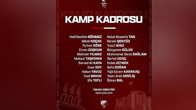Elazığspor kamp kadrosunu açıkladı