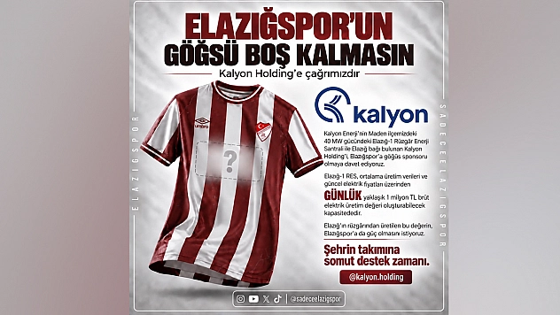 Elazığspor platformundan Kalyon Holding'e göğüs sponsorluğu çağrısı