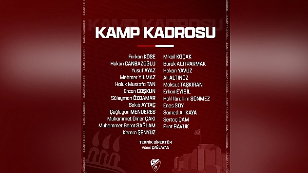 Elazığspor'un kamp kadrosu açıklandı