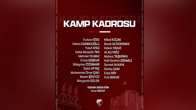Elazığspor'un kamp kadrosu açıklandı
