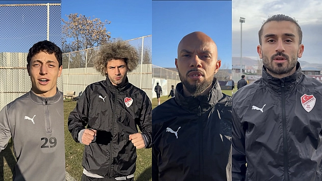 Elazığsporlu futbolculardan taraftara maç daveti