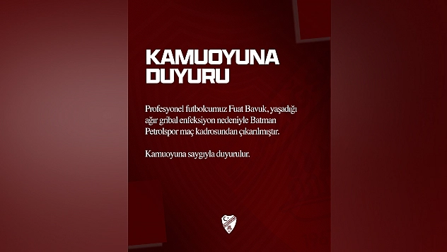 Fuat Bavuk, Batman Petrolspor maç kadrosundan çıkarıldı