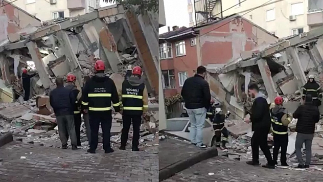 Gebze'de facia! 1 bina çöktü 5 kişi aranıyor